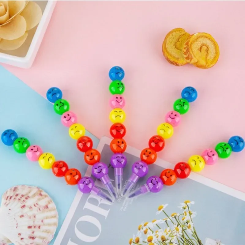 10Pcs Lollipop Building Block Crayon/Pencil Graffiti Pen for Children Birthday Party Favors Student Back To School Gifts