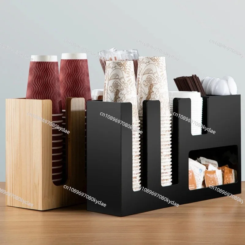 Acrylic Cup Holder Multi-compartment Cup Storage Rack Straw Storage Box Coffee Milk Tea Shop Cup Container Rack Home Decor