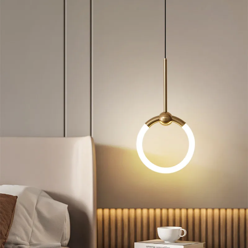 Nordic Personality Creative Round Chandelier Bedroom Bedside Lamp Bar Restaurant Lighting Aisle Lighting