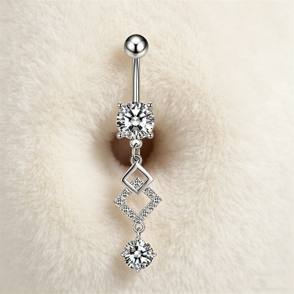Round White Zircon Stone Tasse - огляд і ціна Body Jewelry Women
