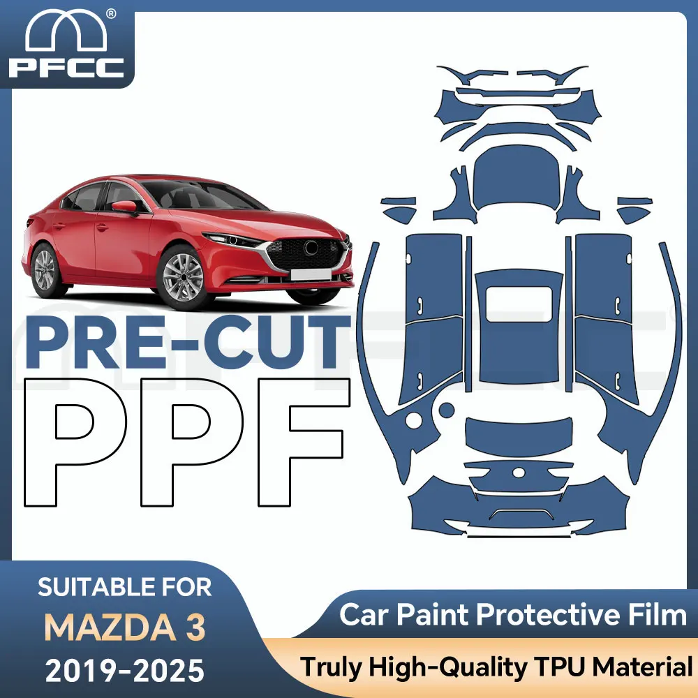 

Car Accessories For Mazda 3 2019-2025 8.5thick High Quality Self-Healing Transparent Pre-Cut Car Paint Protection PPF Film