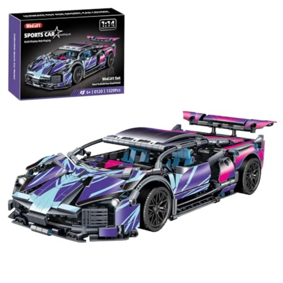 

1329 Pcs Sports Car Building Blocks Toys Boys or Adults Kits, 1:14 Race Car Model Building Set, Adult Collectible Model Cars Se