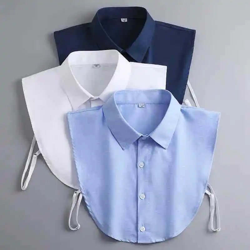 Colarinho de camisa falsa destacável para homens e mulheres, blusa de lapela, roupas masculinas e femininas, acessórios de moda