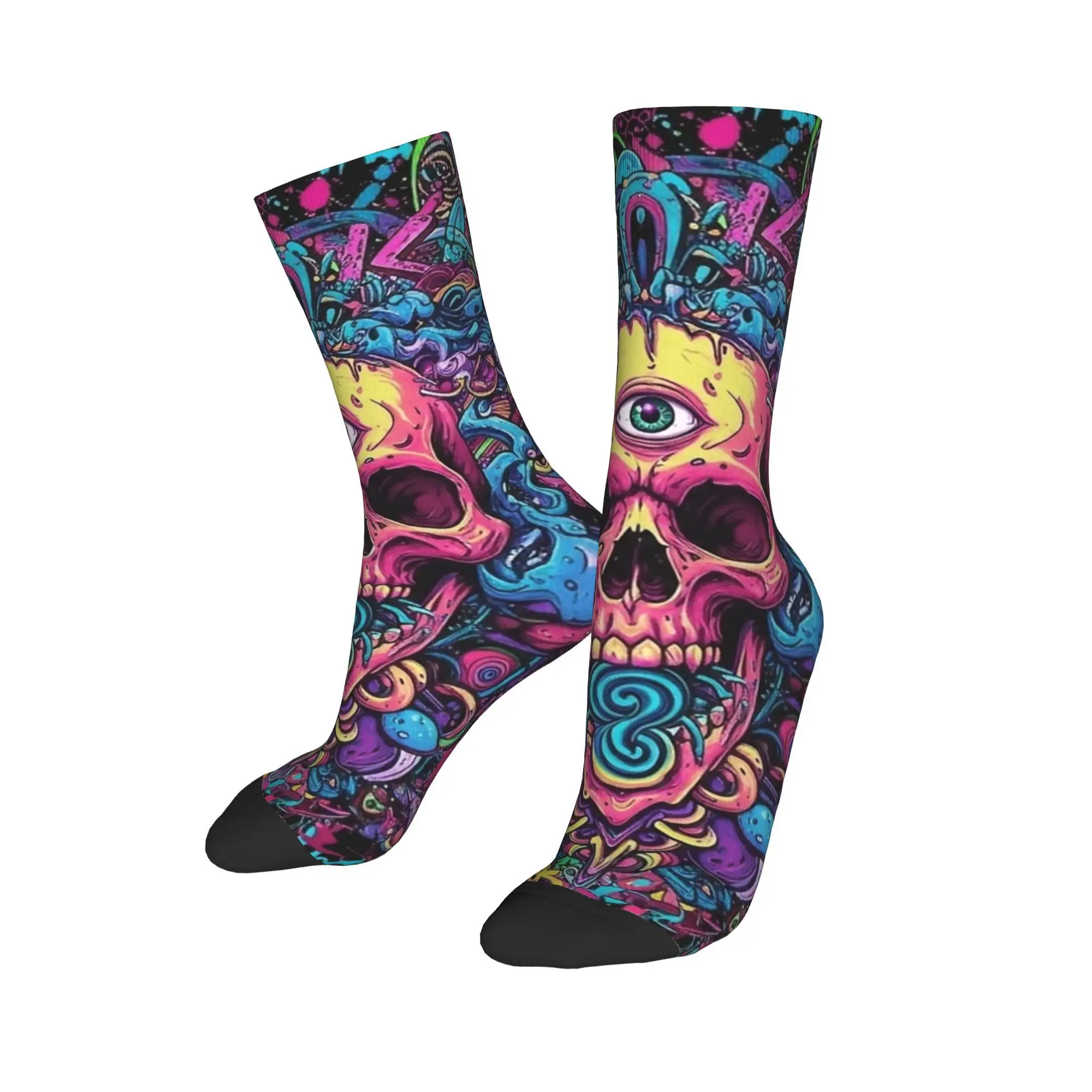 

Skull Retro Socks Modern Stockings Men's Medium Soft Cycling Socks Winter Graphic Anti Slip Socks