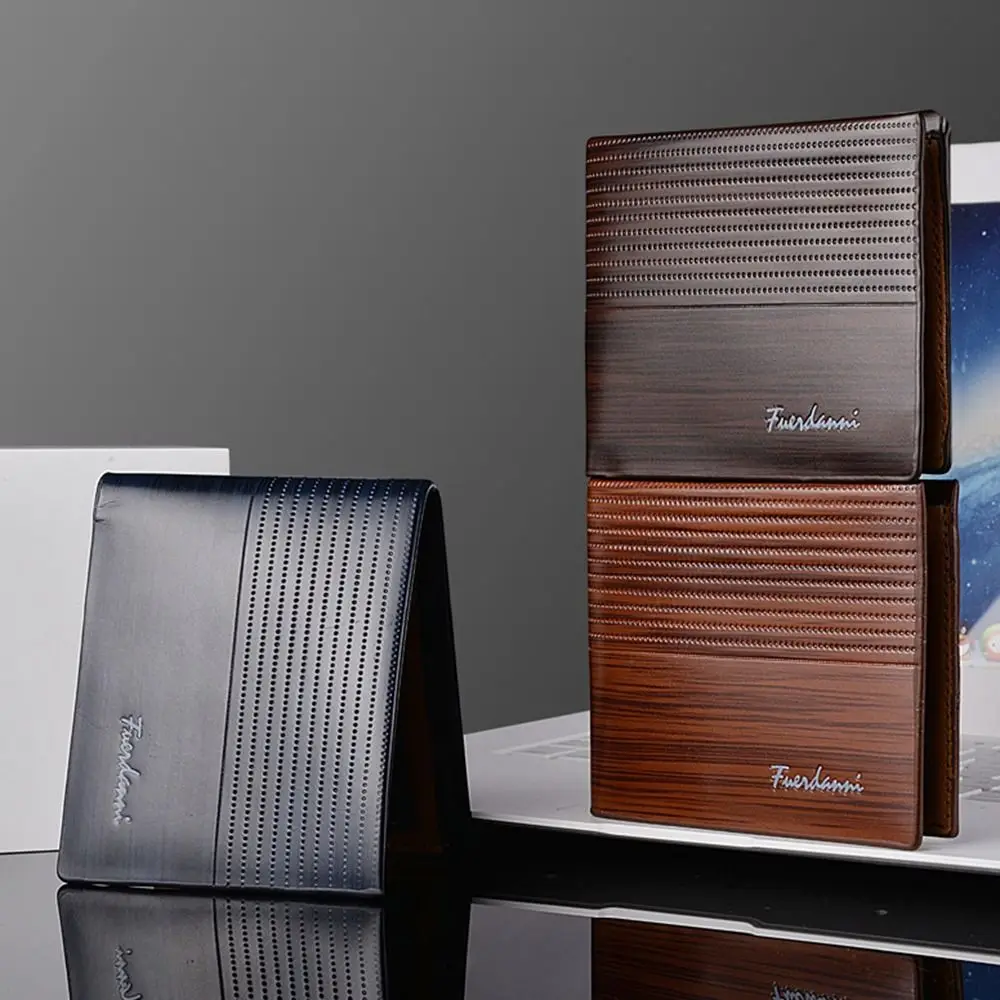 

Простой классический мужской короткий кошелек из искусственной кожи, деловой держатель для кредитных карт, однотонный, повседневный, с карманом для монет, на каждый день