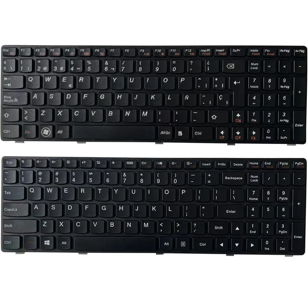 New US/Spanish Keyboard For Lenovo G500 G505 G500A G505A G510 G700 G700A G710 G710A G500AM English/SP 25210891 MP-12P83US-6861