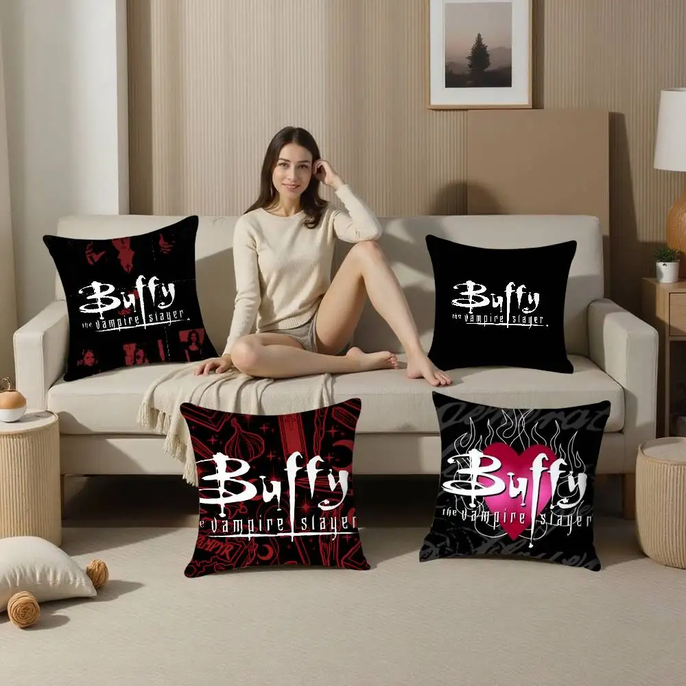 Classic B-Buffy V-Vampire S-Slayer Pillow Case Plush Fabric Soft  Pillowcase Double Sided Print Cushion Cover Household Gifts