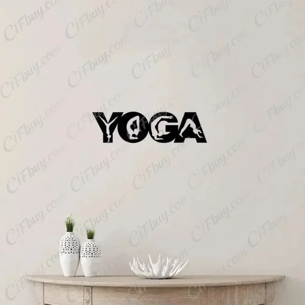 CIFBUY Yoga Poses Metal Wall Art Iron Hanging Sculpture Home Gym Living Room Decor Unique Gift Plaque