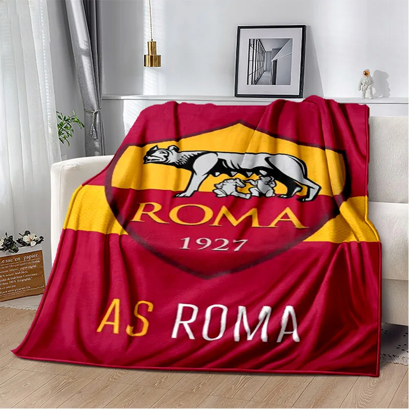 3D printed football club 1927A S.r-Roma logo blanket soft and warm Blanket Fleece Wearable Unique Throw Blanket