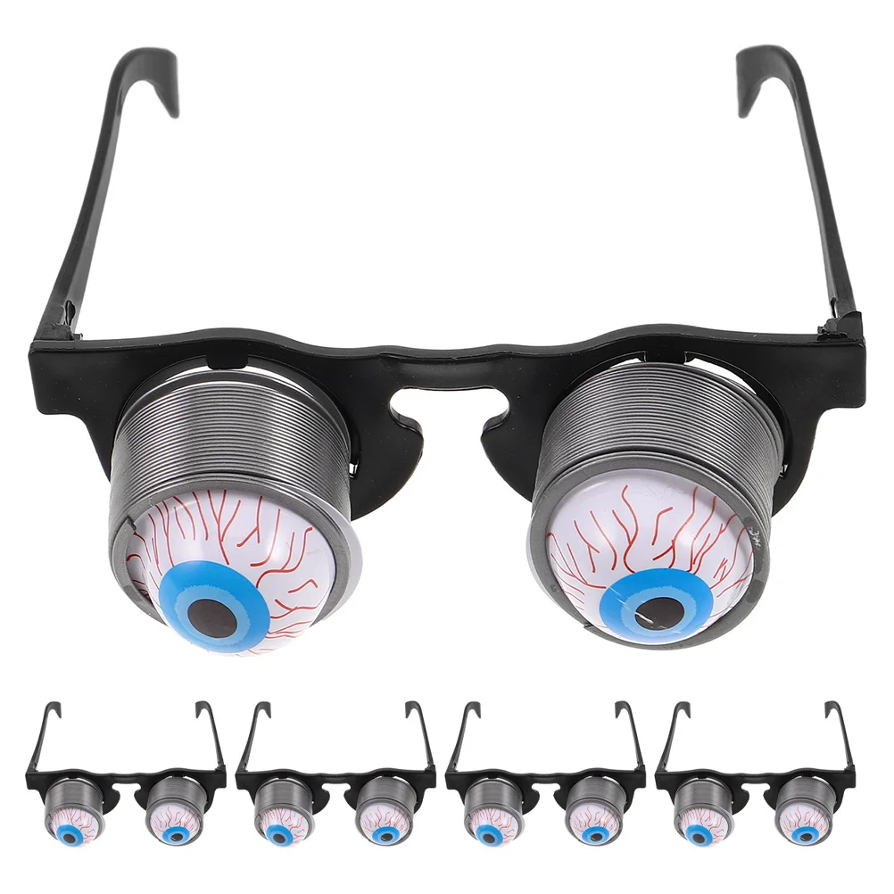 

5Pcs Halloween Eyeball Glasses Funny Bouncy Creepy Spring Eye Glasses Party Favors Prank Props Costume Accessories
