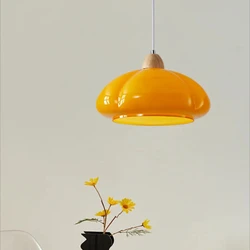 Medieval Cream Pumpkin Pendant Lamp Led Hanging Lights Modern Minimalist Porch Aisle Dining Room Balcony Bedroom Ceiling Lamp