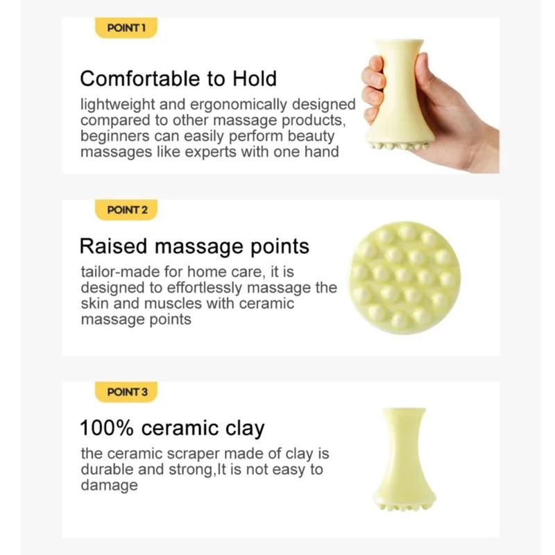 Herramienta de masaje Gua Sha de cerámica, tablero Guasha para masaje de alivio muscular linfático, cara y cuerpo