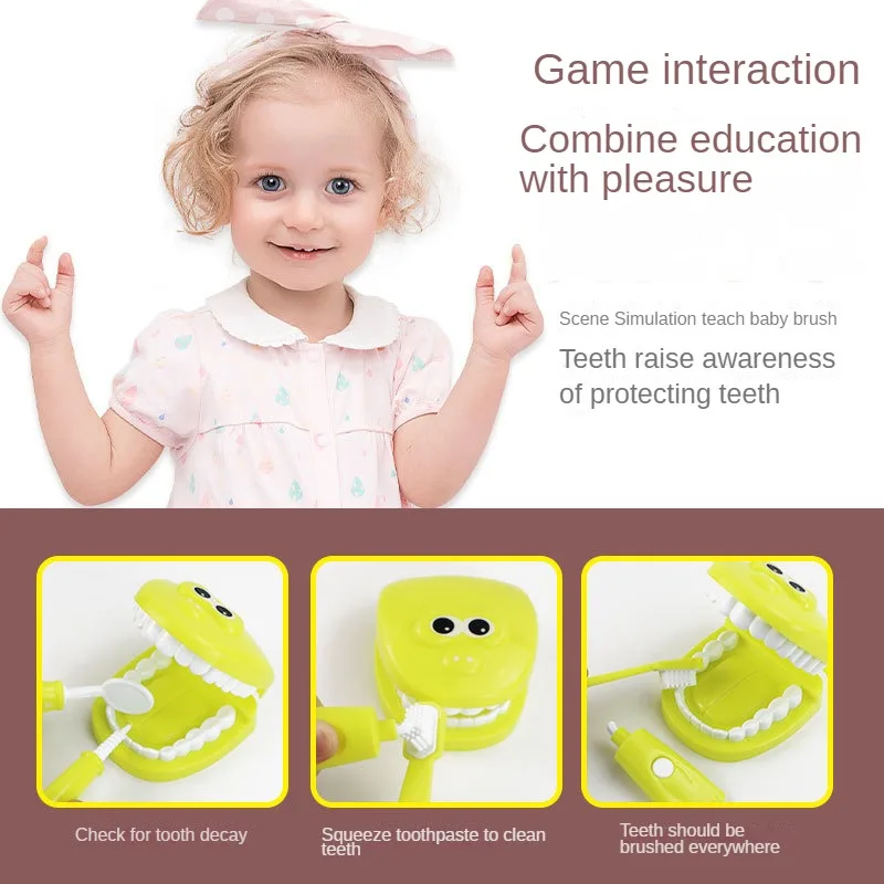 9PCS Simulation Dentist Play Set  Baby Dental Doctor Medical Kit Pretend Toy for Kids Hygienic Habbit Cultivation Role Play Game