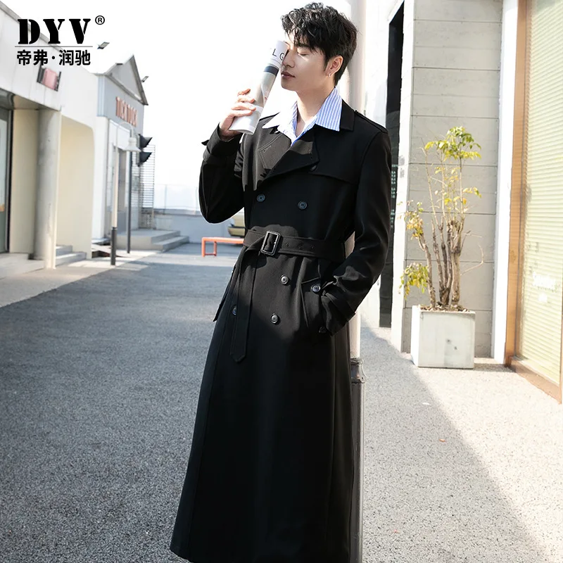 Jaqueta longa masculina outono trench coat diário inteligente