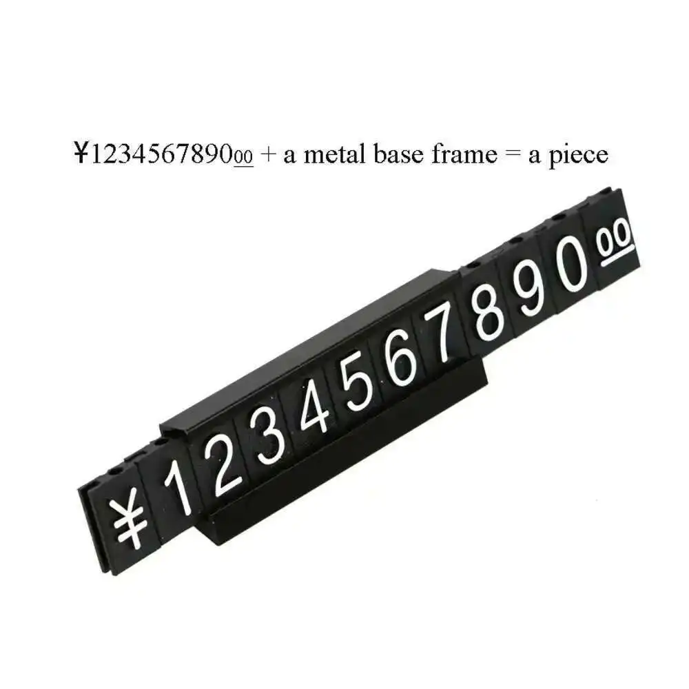 16pcs Gold Black Silvery Metal Frame Base Arabic Numerals Price Display Tag Shelf Counter Top Adjustable Digits Cube Reusable