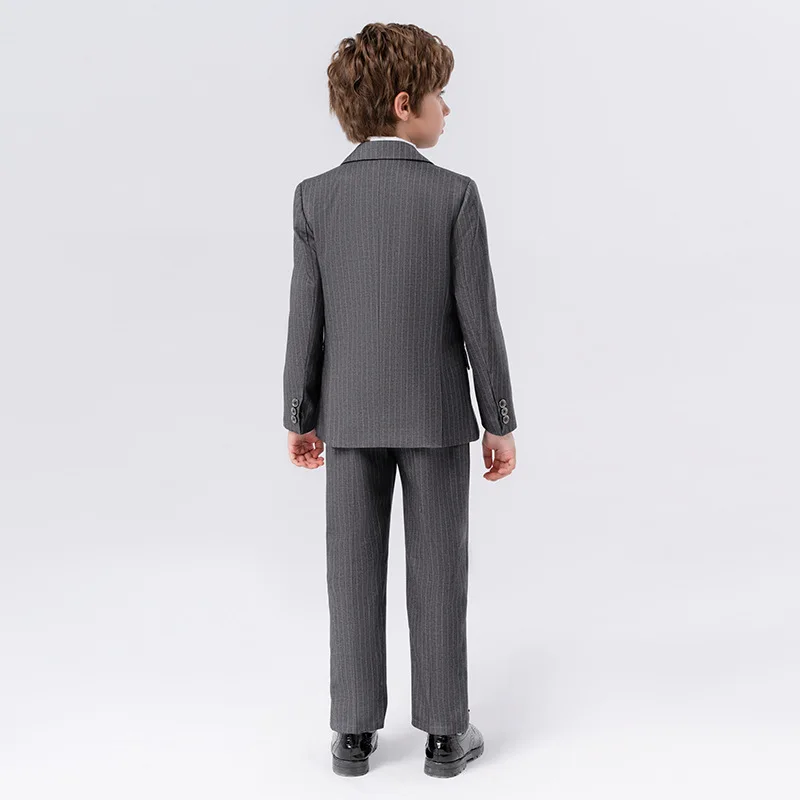 Clearance Stock Sale Flower Boys Spring 3Pieces Jacket Vest Pants Photography Suit Kids Wedding Dress Children Formal Costume