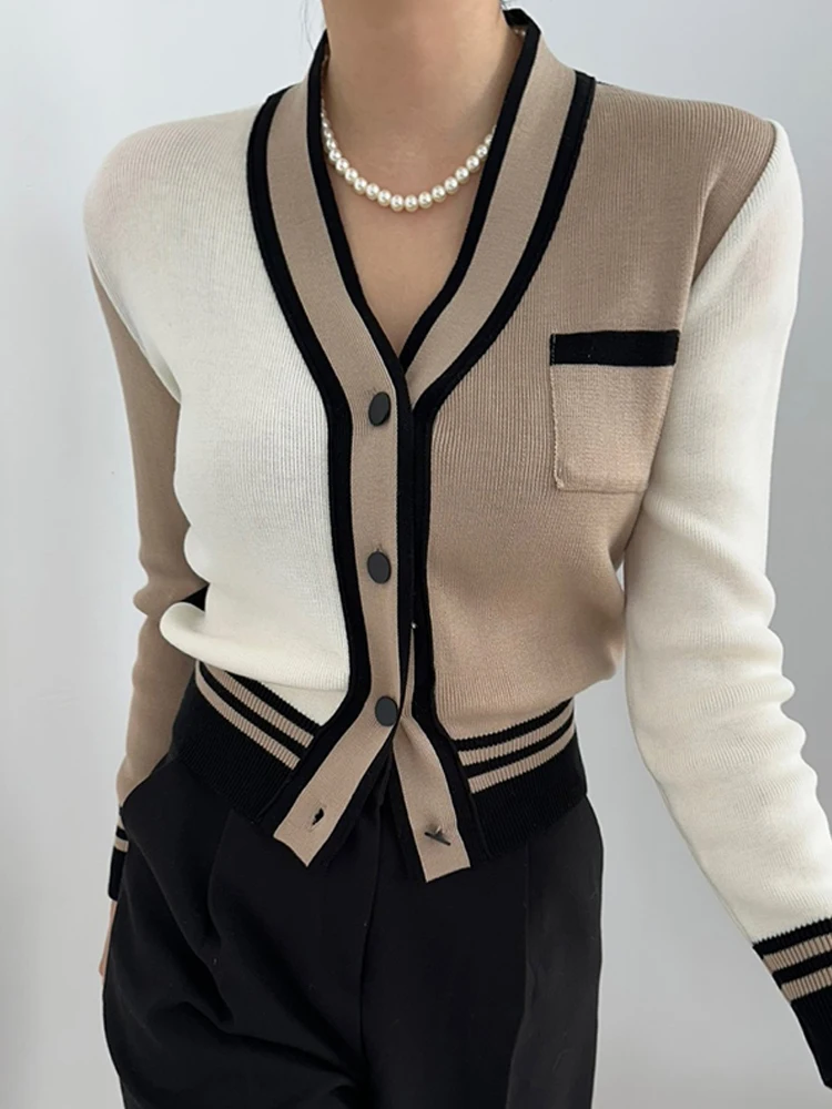 

Korean Sle Women's V-ne Single Button Knitwear Sweater Autumn Winter Outerwear Faion Ele ort Sve Long Coat