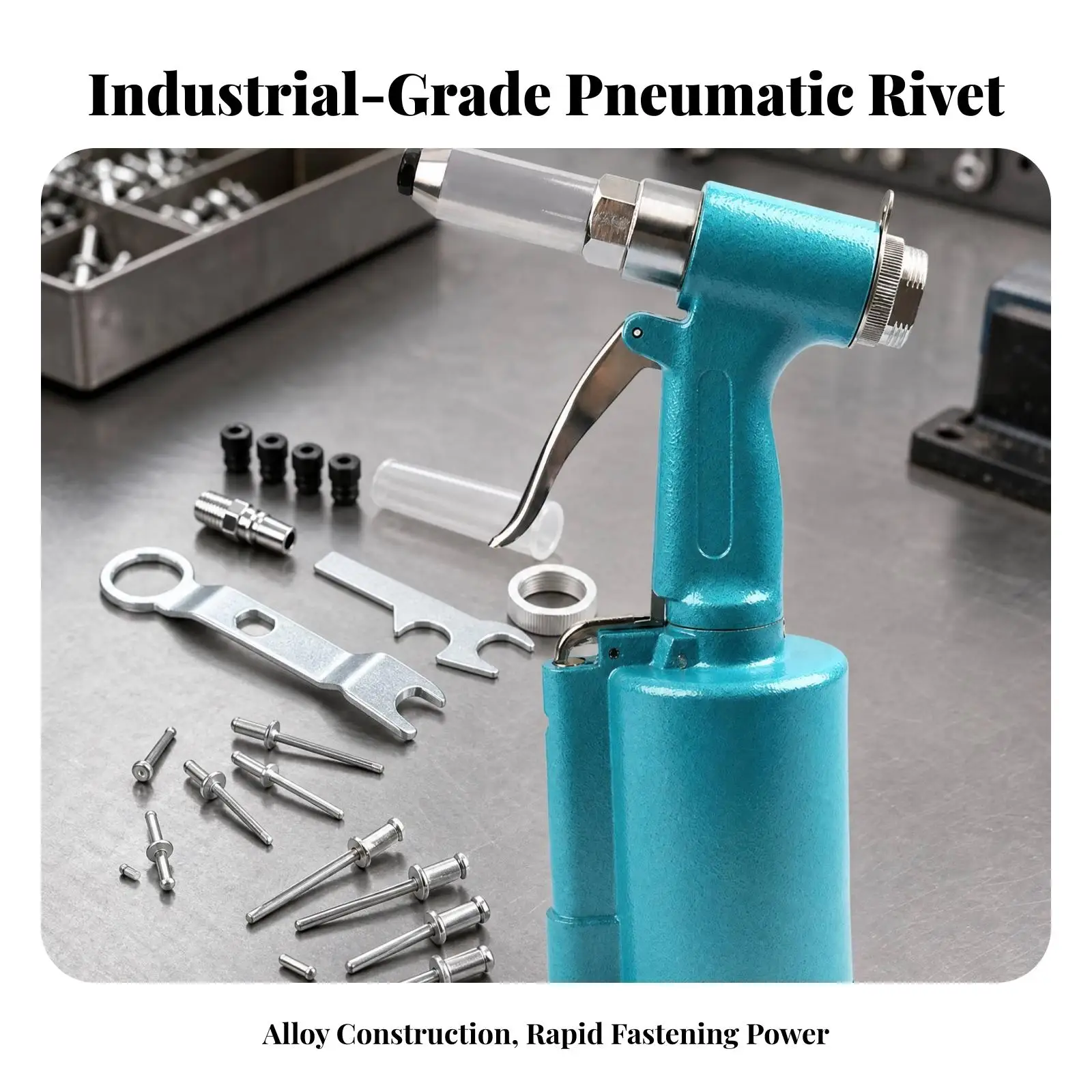 Air Rivet Kit with Nose Pieces Lightweight for Automotive Repair Technicians