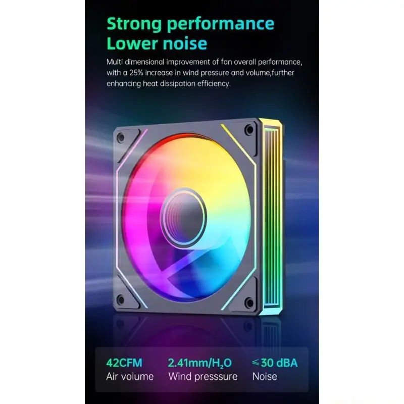 120mm PWM ARGB Computer Case Fan 2 Pack, 4-Pin PWM and 5V 3-Pin ARGB, Hydraulic Bearing for PC Cooling