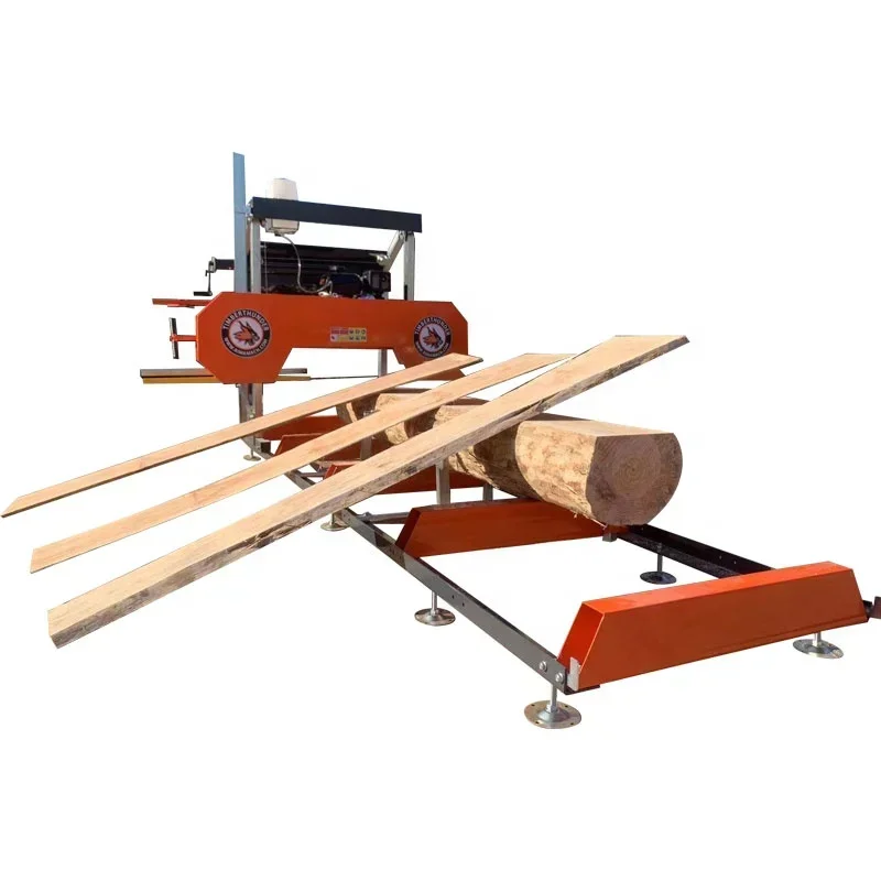 Approved  gasoline engine band / portable sawmill / Horizontal Band  with sawmill loading ramp