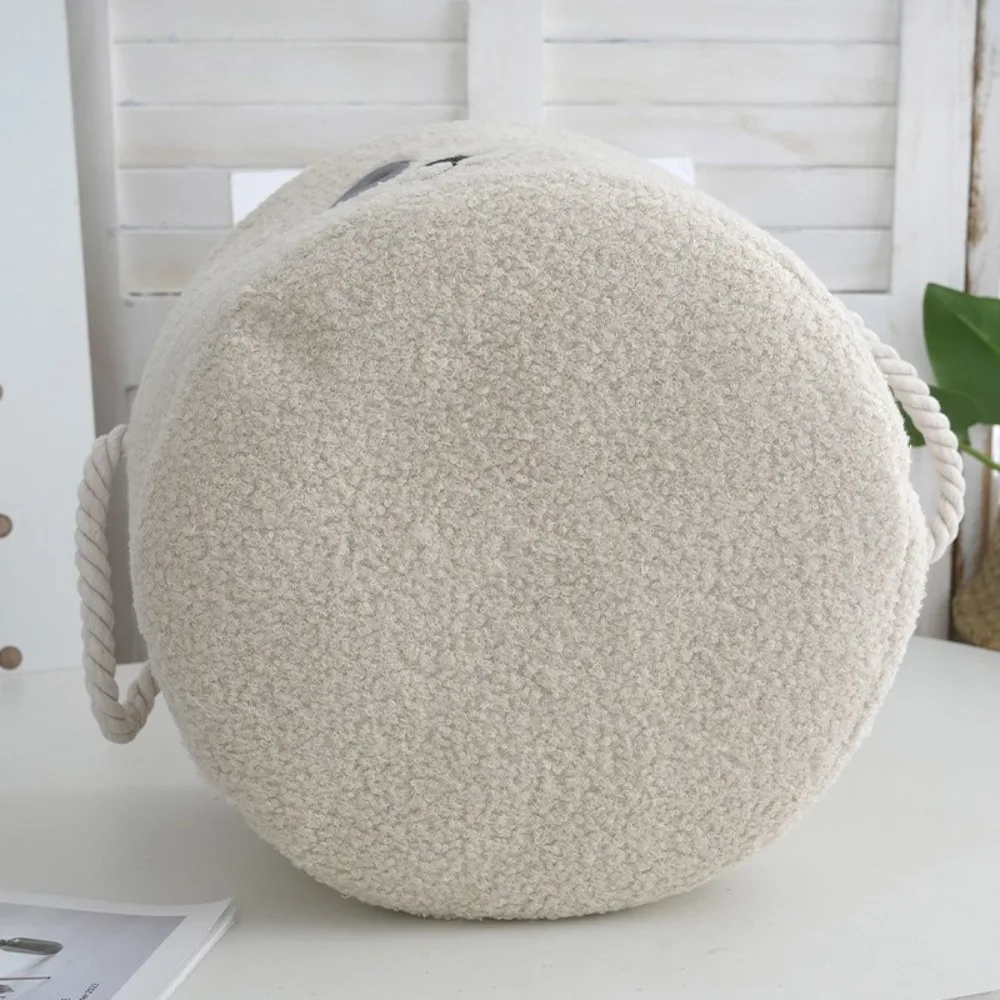 Cesta Circular para almacenamiento de juguetes y aperitivos con asa, cubo grande de felpa, organizador de escritorio, bonita caja de almacenamiento de artículos diversos