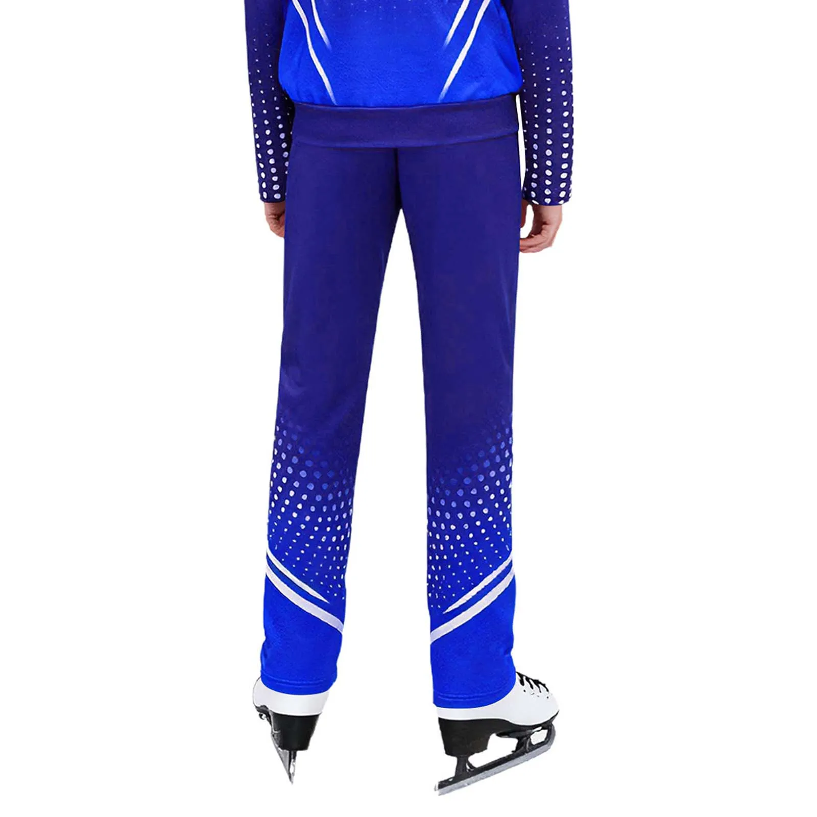 أطفال بنين الجمباز الشكل التزلج الرقص ممارسة الأداء زي السراويل الرياضية حزام مطاط النقاط السراويل الرياضية