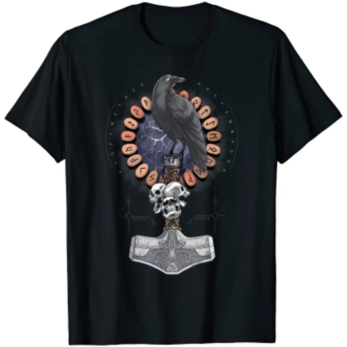 Norse Warrior Hammer Raven Nordic Rune Celtic Compass Men T-Shirt Short Sleeve Casual Cotton O-Neck Shirts