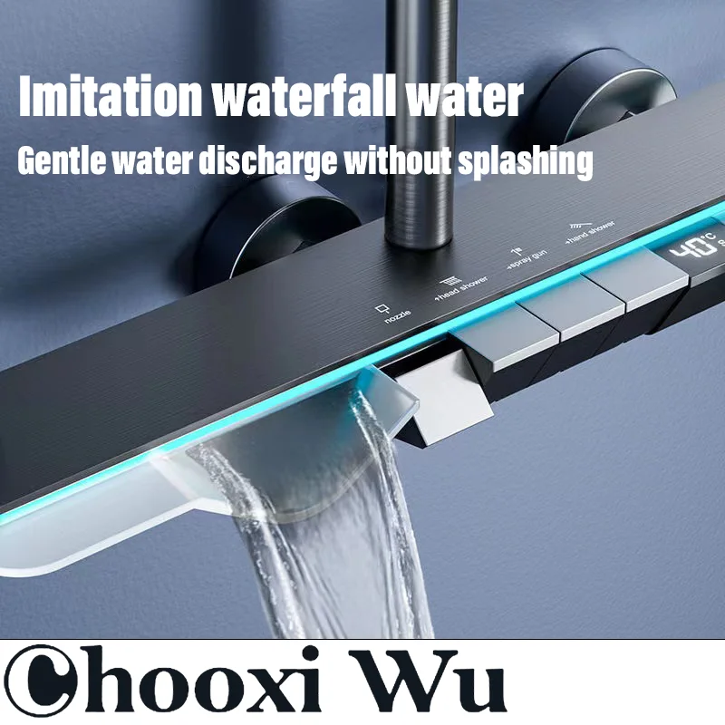 CHOOXIWU-set doccia da bagno con display digitale, display digitale intelligente, generazione di energia idroelettrica