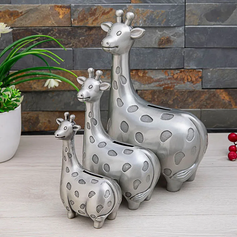 

S/M/Lsize Cute Giraffe model Metal Piggy Bank Money Savings Organizer Coin Bank For baby money money PB015