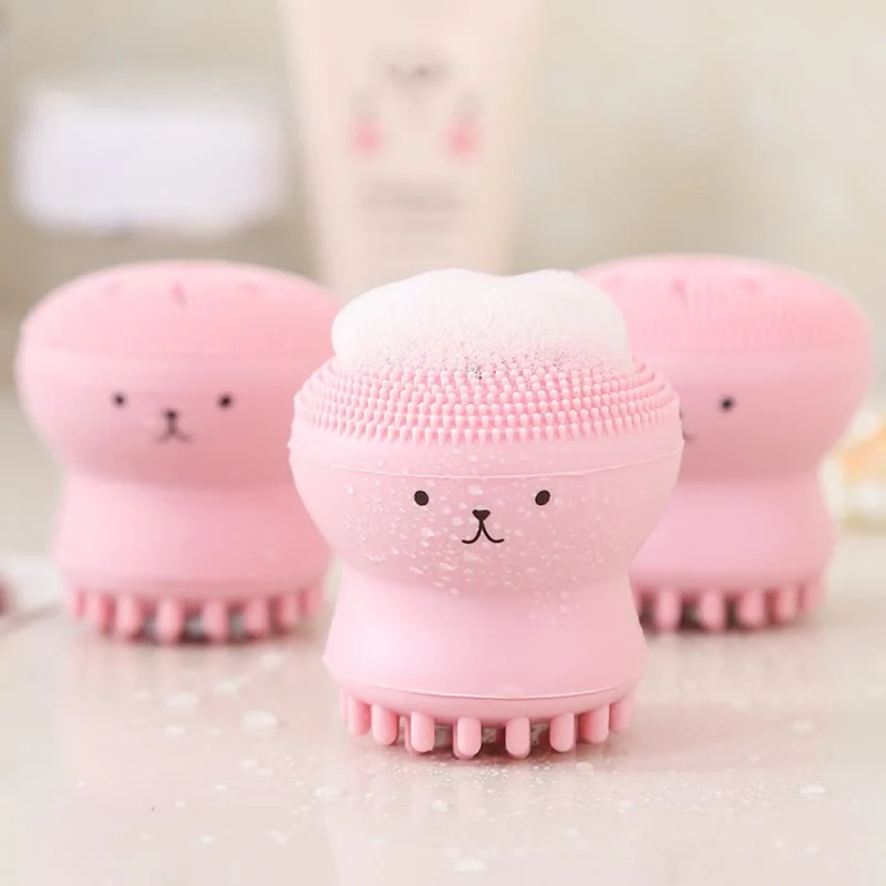 Silicone Face Cleaning Brush Small Octopus Face Cleaner Deep Pore Cleaning Exfoliator Wash Brush Skin Care Beauty Cleaning Tools