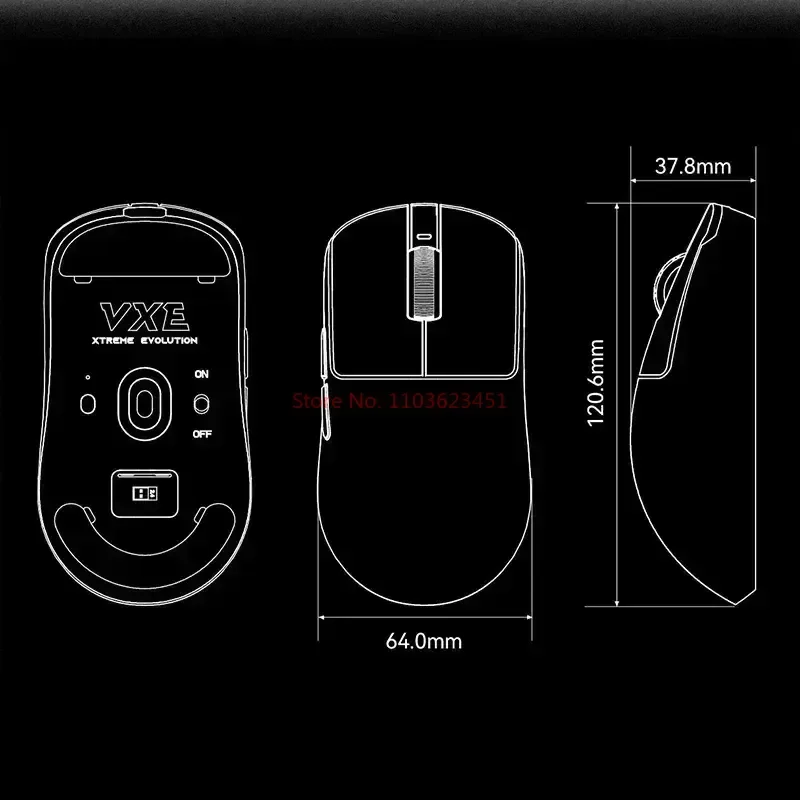 Imagem -05 - Rato Recarregável para Jogos Bluetooth Mouse sem Fio Personalizado Vxe Dragonfly r1 Pro Max Paw3395 Vgn Vxe