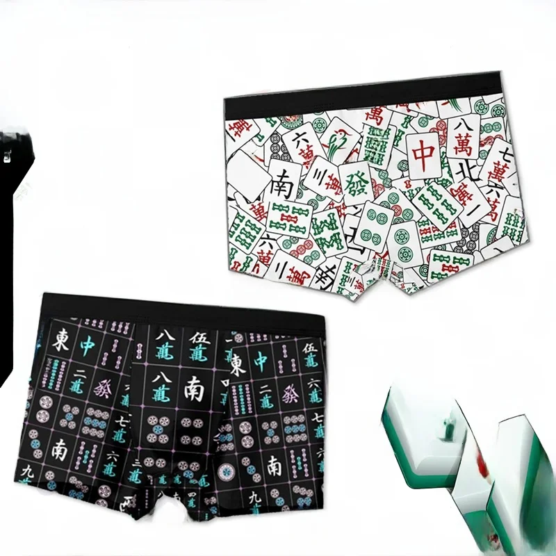 

Qui Dry Mahjong Underwear Men's Boxer orts Casual Faionable Leisure Briefs Polyester Fiber Straight Leg Fit orts