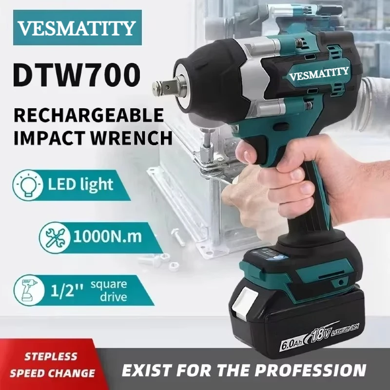 Cordless DTW700 Drill Screwdriver Fast Delivery Large Torque Power Tool  For 18V-20VBattery
