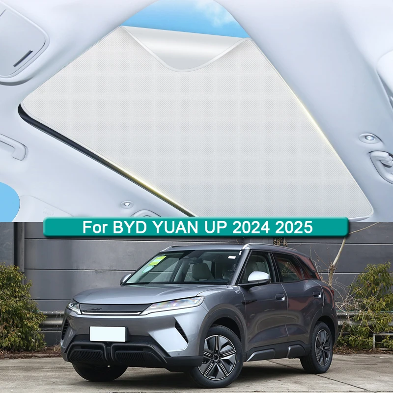 Car Roof Sunshade Fit For BYD YUAN UP 2024 2025 2026 Electrostatic Adsorption Sunroof Sunshade Skylight Blind Shading Sticker