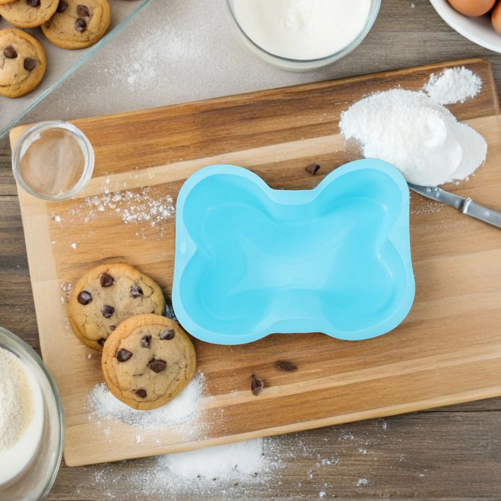 

2pcs Silicone Cake Molds Bone Shaped Baking Tools Flexible Easy Demold High Temp For Cakes Chocolates Puddings