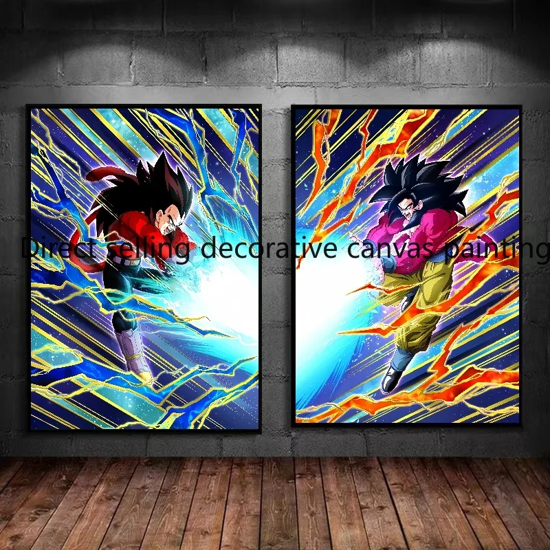 Classic Anime Dragon Ball Super Saiyan Goku Vegeta Broly Poster Game Room Bedroom Wall Art Decoration HD Canvas Painting