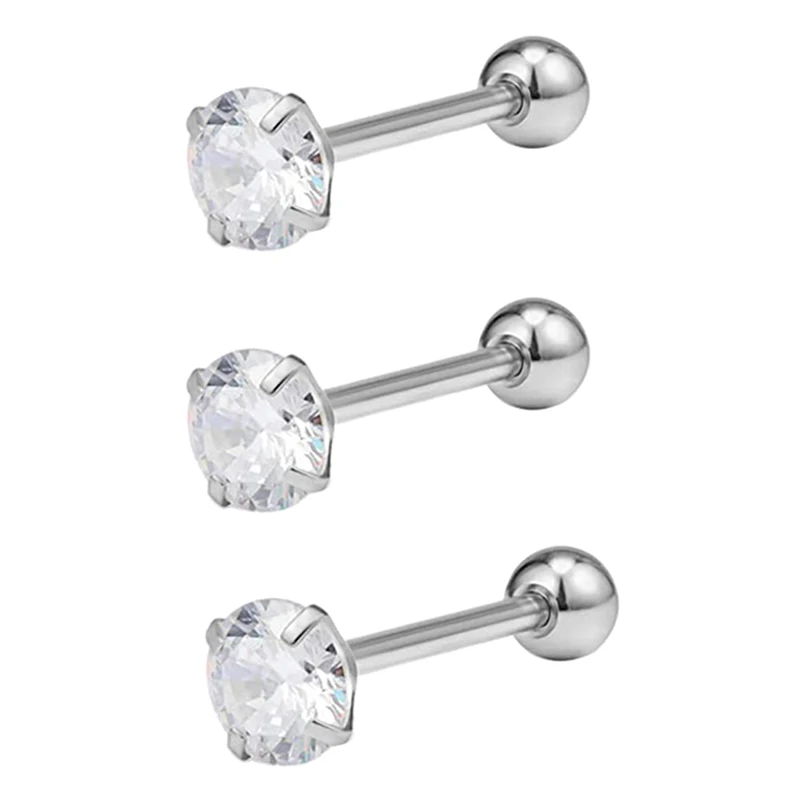 

Оптовая продажа, кольца для языка из хирургической стали 14G с цирконом, украшения для пирсинга для женщин и мужчин, кольца со штангой для языка с большим цирконом для оптов