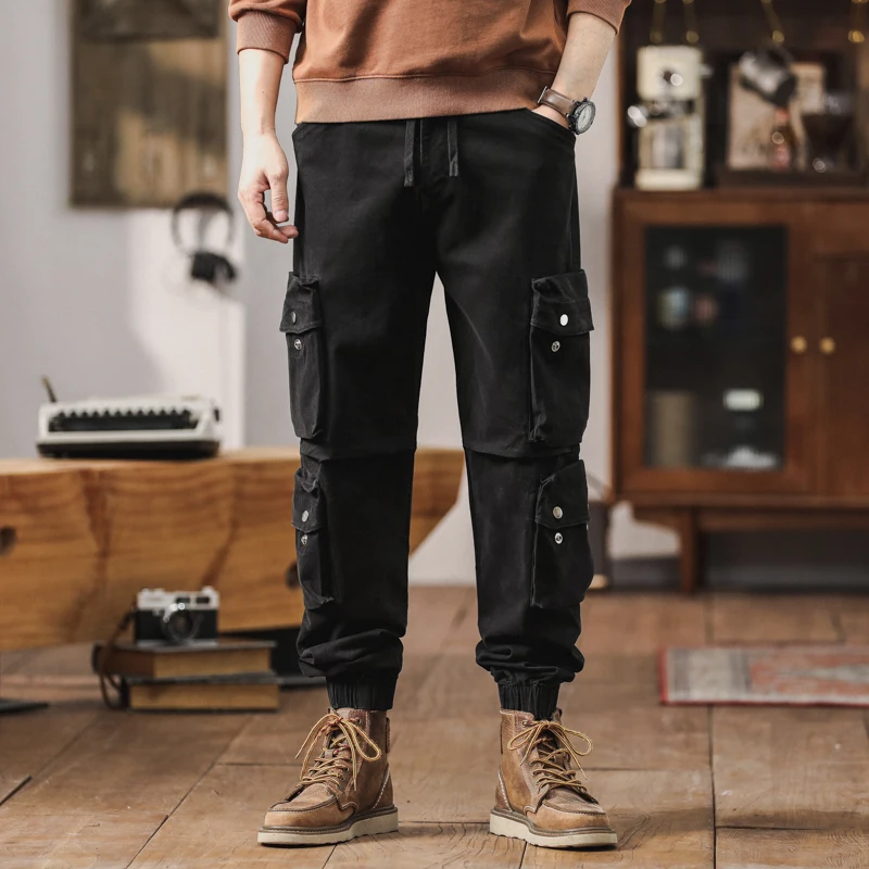 بنطلون عمل كاجوال فضفاض للرجال ربيع الخريف لحام خارجي مقاس كبير سروال شحن مريح مع جيوب متعددة #1