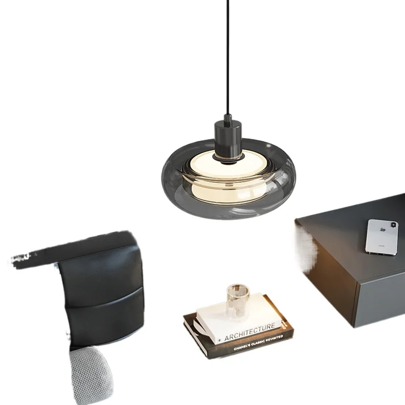 Italian Light Luxury, Simple, Adjustable Dining Room Chandelier,Modern And High-End Style, Long Island Table, Glass Three-Head
