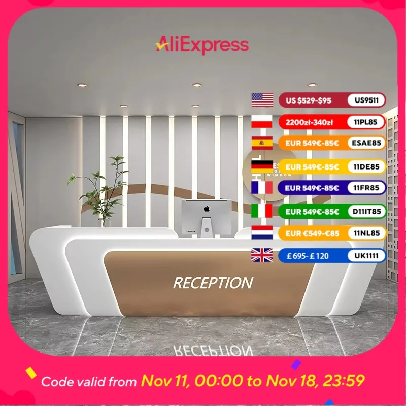 

Beauty Clinic Reception Desks Logo Aesthetics Business Luxury Reception Desks Computer Salon Empfangs Theke Office Furniture