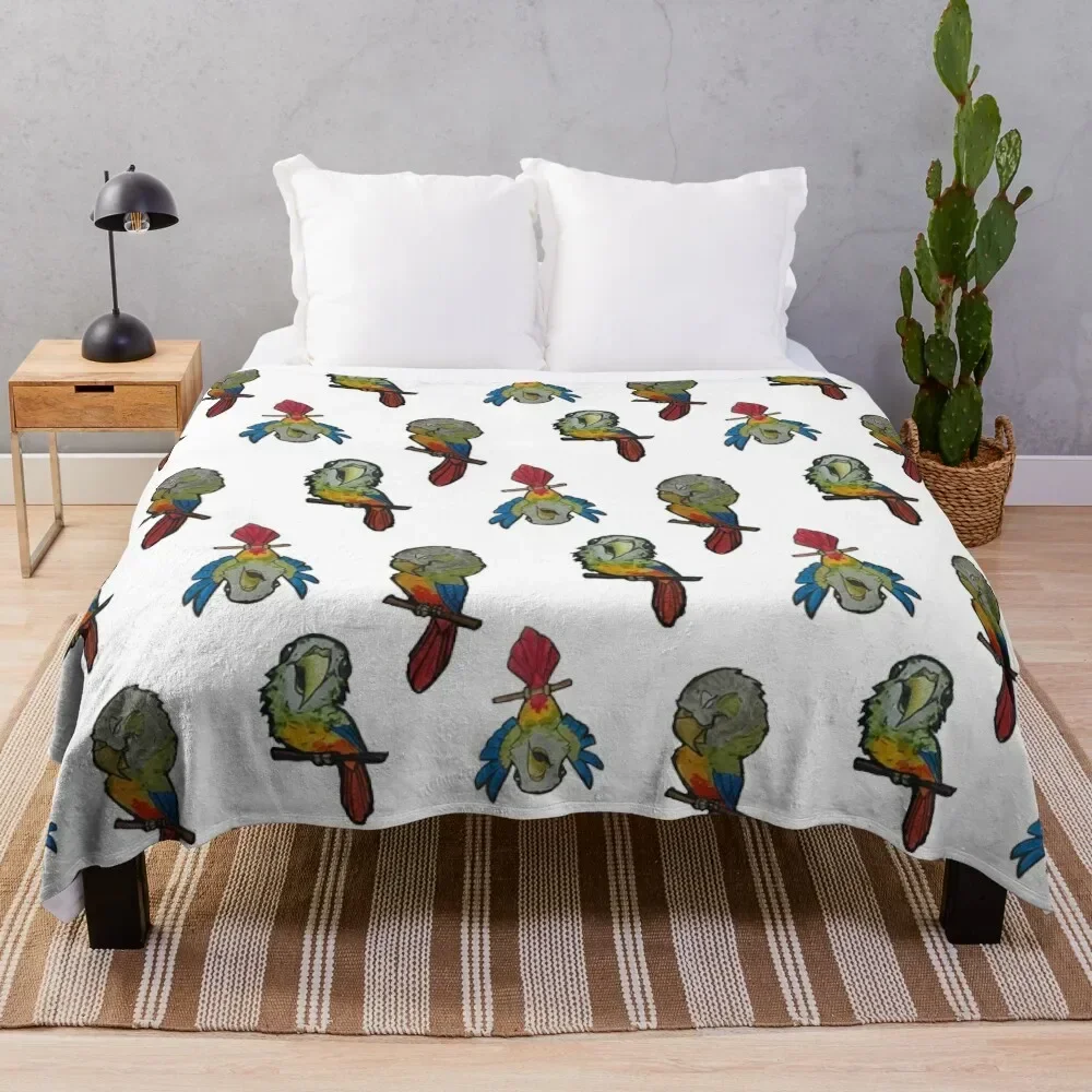 Pineapple green cheek conure collection Throw Blanket Camping Warm Furry Blankets