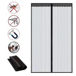 Magnetic Mesh Curtain with Magic Tape Soft Mosquito-proof Gauze Door Screen Window Household Partition Magnet Self-priming Mesh