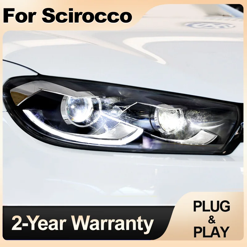 

Для VW Scirocco 2009-2014 автомобильные передние фонари в сборе, обновление высокого качества, светодиодные автомобильные фары, линзы проектора, популярные аксессуары
