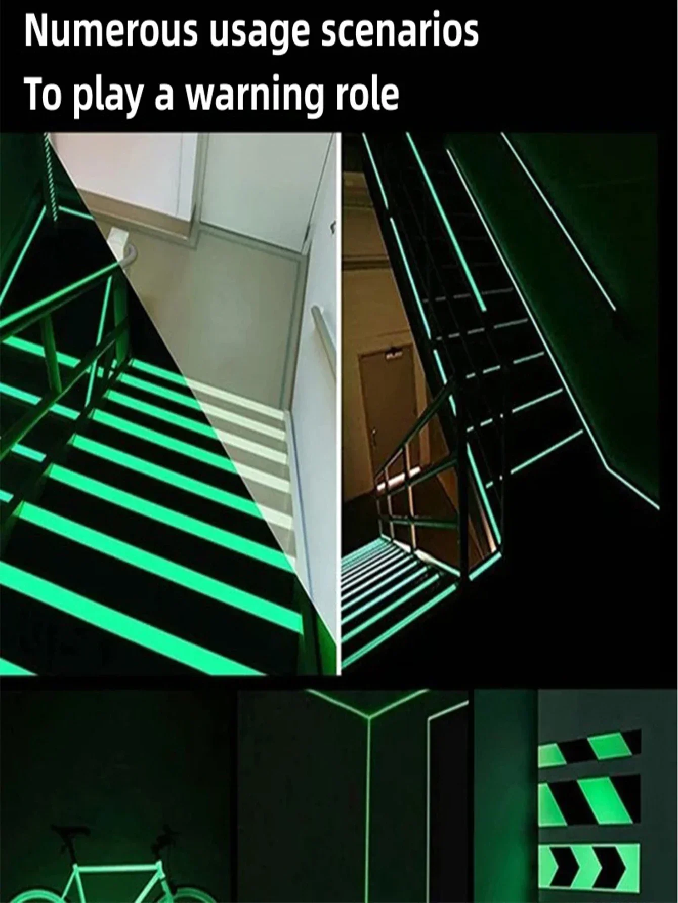 Autocollants Fluorescents, Ruban Vert Shoous, Escalier, enquêter, Iode, Glow in the Dark, Peut Être Découpé, Veilleuse, Bande Murale