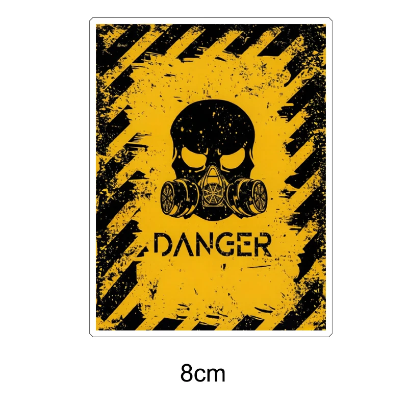DANGER Warning Sign Sticker Gas Mask Skull Poster Vintage Decals Vinyl Matte Pegatinas for Car Motorcycle Helmets Laptop Phone