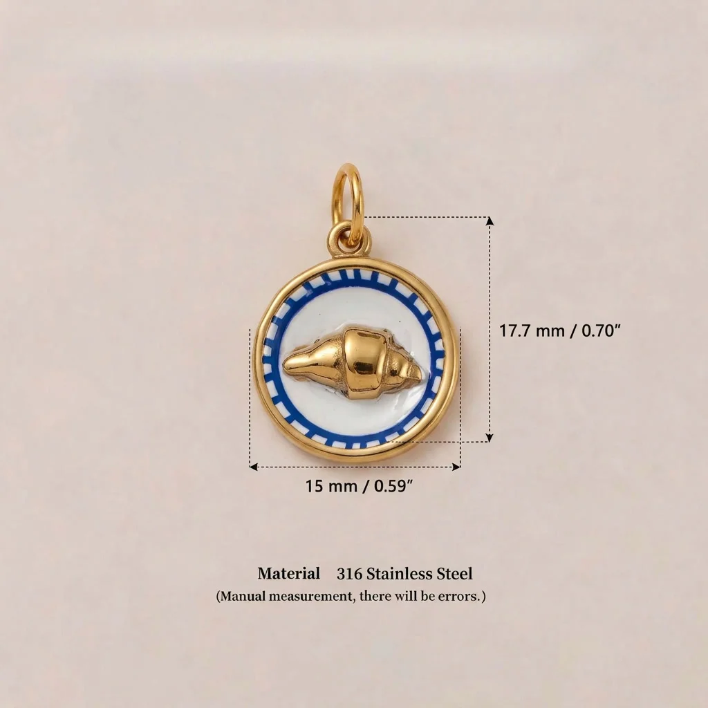 Niedlicher und trendiger neuer Muschel-Vogel-Anhänger aus 316 Edelstahl, wasserdicht, farbbeständig, DIY-Anhänger für Schmuck. – Detail 4