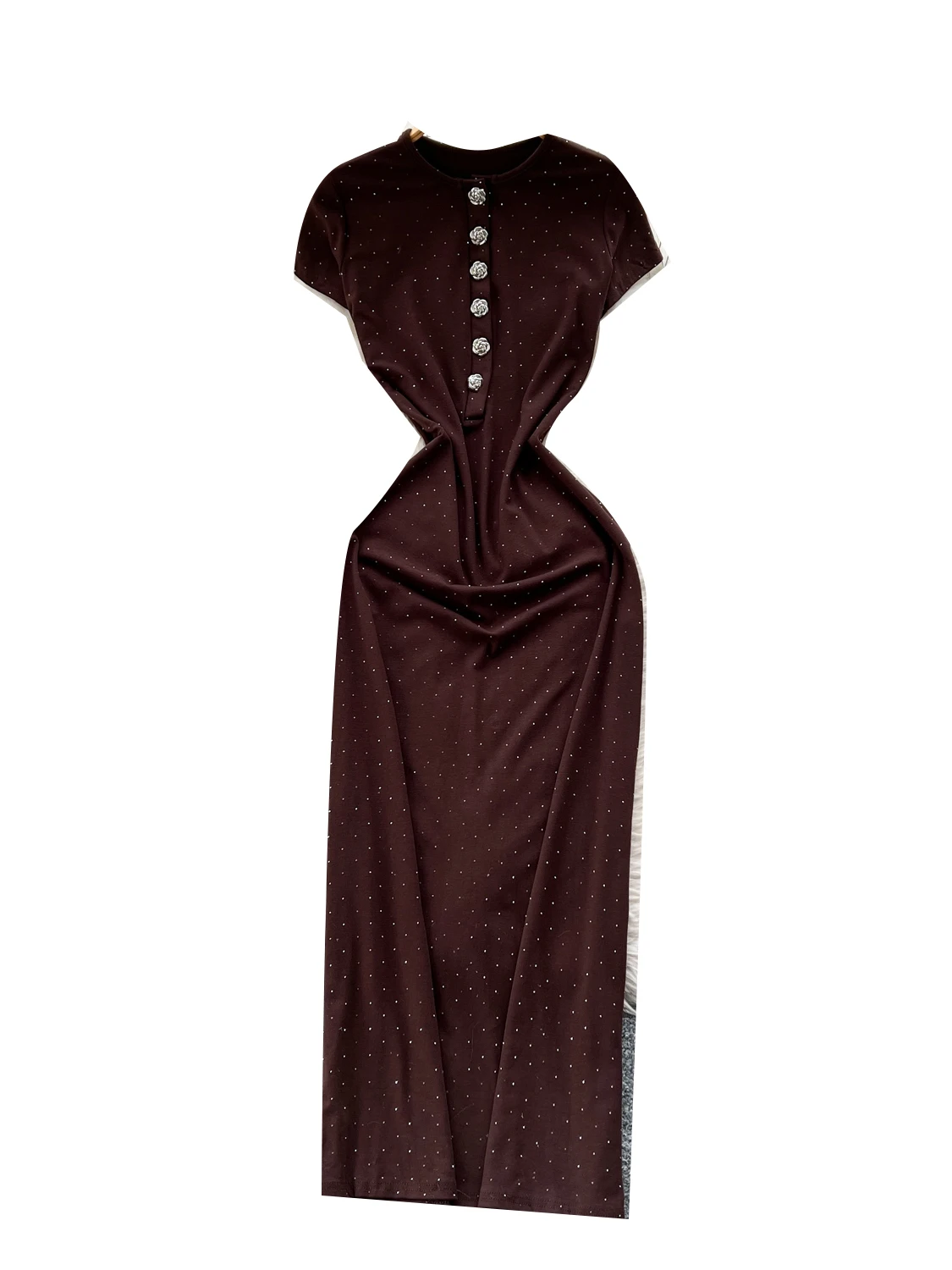 T-shirt d'été pour femmes, taille haute, coupe cintrée, rond, bouton fleur Ne Rose, dr coréen, pour les déplacements