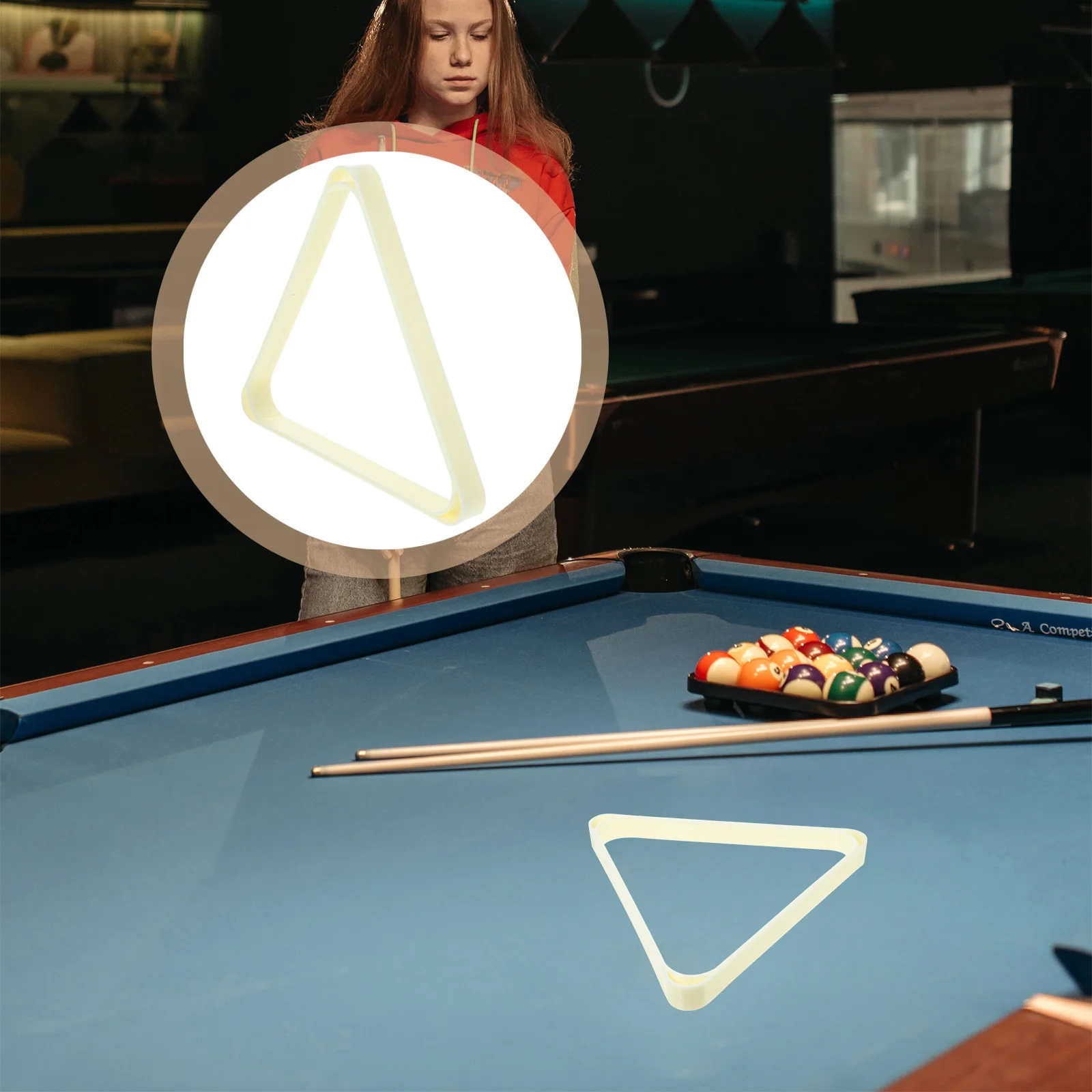 

Billiard Frame Triangle Organizer Balls Rack Pool Billiards Table Abs Man Cave Accessory Suitable for Most