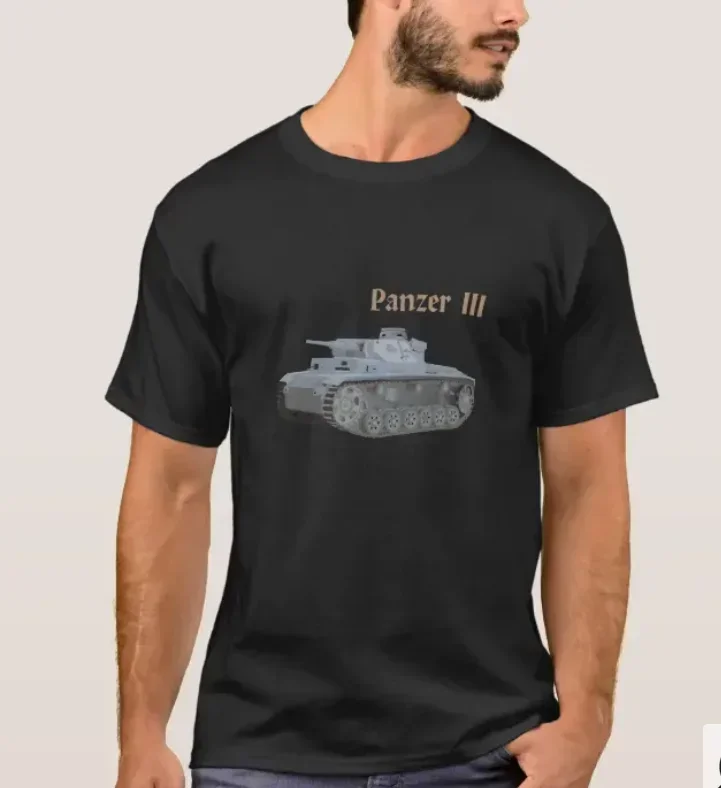Army  Panzer III Medium Tank T-Shirt 100% Cotton O-Neck Summer Short Sleeve Casual Mens T-shirt Size S-3XL