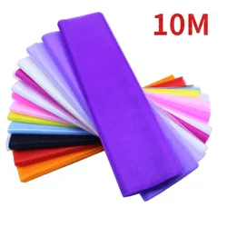 10m Wedding Decoration Tulle Roll Crystal Organza Sheer Fabric For Birthday Party Backdrop Wedding Chair Sashes Decor